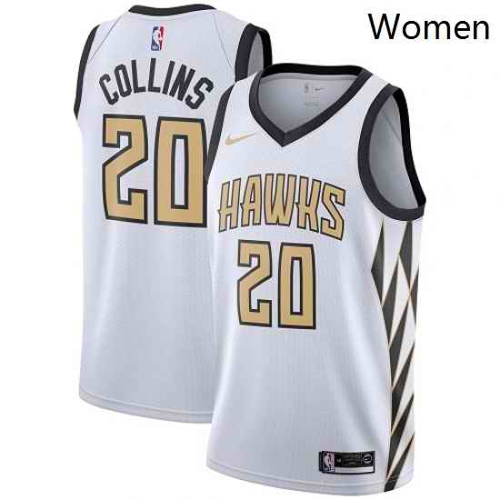 Womens Nike Atlanta Hawks 20 John Collins Swingman White NBA Jersey City Edition
